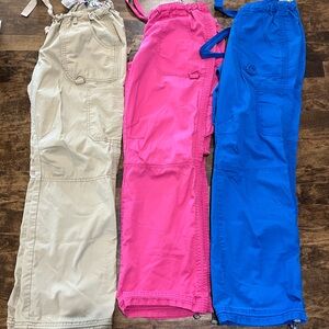 Koi  Lindsey Women's scrub pants size Medium Tan, Pink, Blue